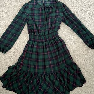 J. Crew Green Ruffled Smocked Sundress with Bishop Sleeves